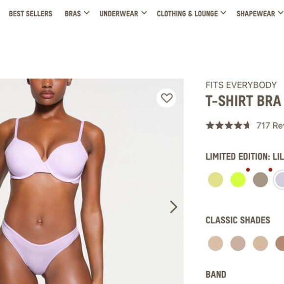 NWOT Skims Lightly Lined Fits Everybody Tee Shirt Bra Royal Blue Size 34DDDD 34G - Picture 4 of 5